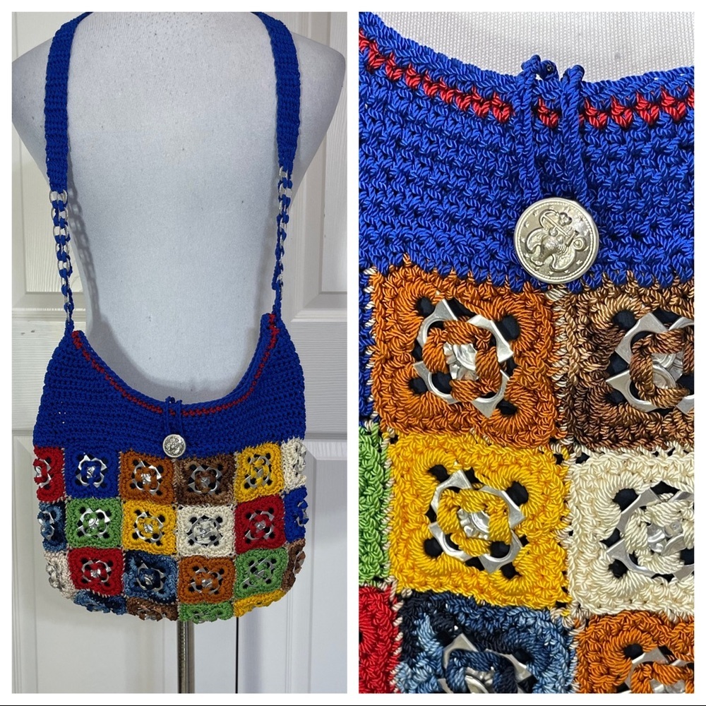 Vintage crochet pop tab purse